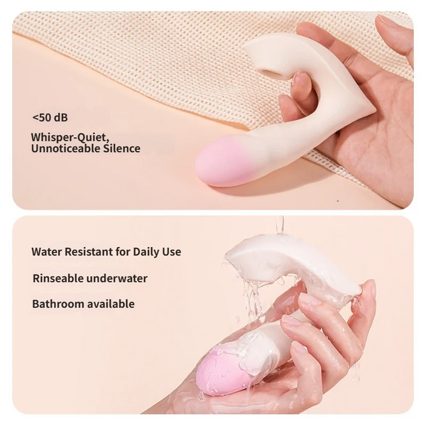 App Controlled Thrusting Wearable Vibrator-  Pink-White Ombre