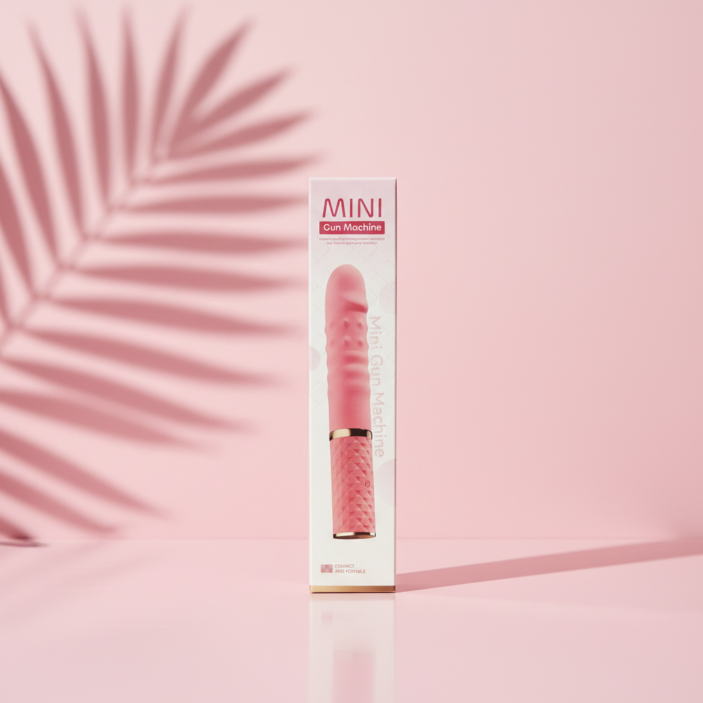 Pink White Grad Mini Thruster product packaging with palm leaf backdrop