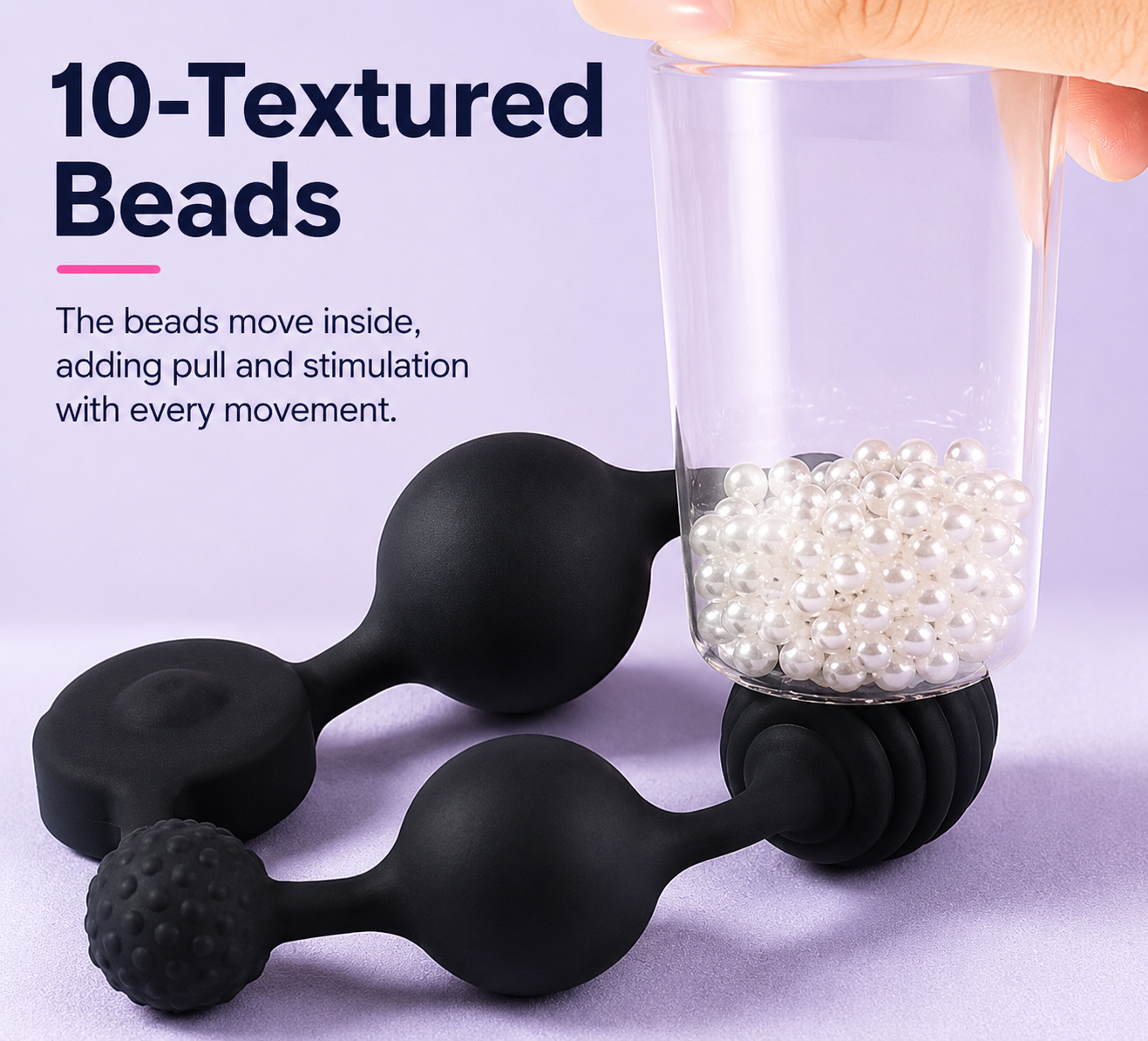 10-Mode Vibrating Anal Beads, Extra Long Silicone Pleasure Plug