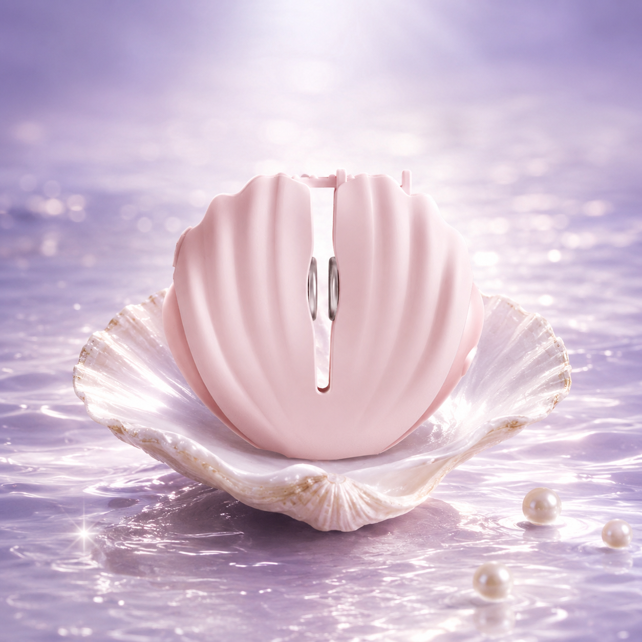 Pink Shell Nipple Clamps with Vibration & Electric Shock