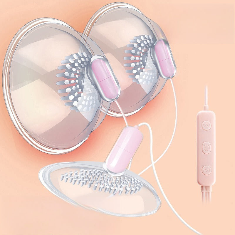 Breast & Clitoral Massager with Vibrating Egg for BDSM Play