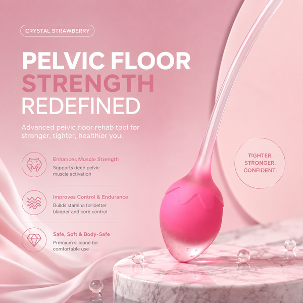 Strawberry Kegel Balls – Medical Silicone Pelvic Floor Trainer for Women