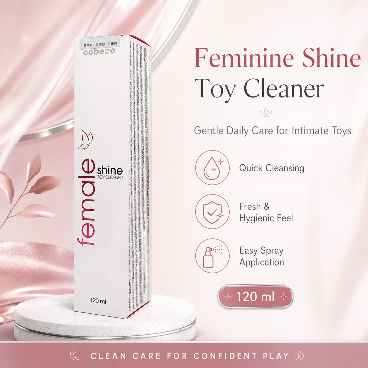 Gentle Sex Toy Cleaner 120ml Alcohol-Free Silicone Safe Spray