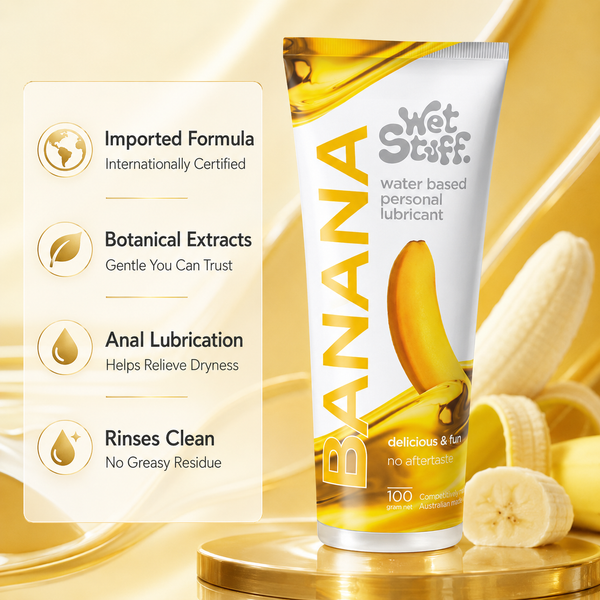 Banana Water-Based Edible Lubricant Wet Stuff Australian 100g