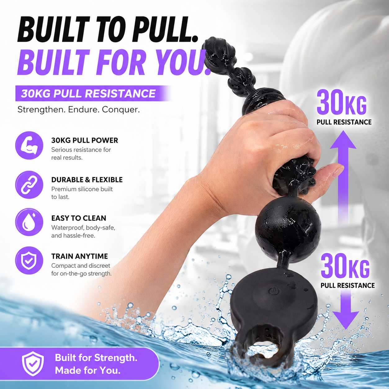 10-Mode Vibrating Anal Beads, Extra Long Silicone Pleasure Plug