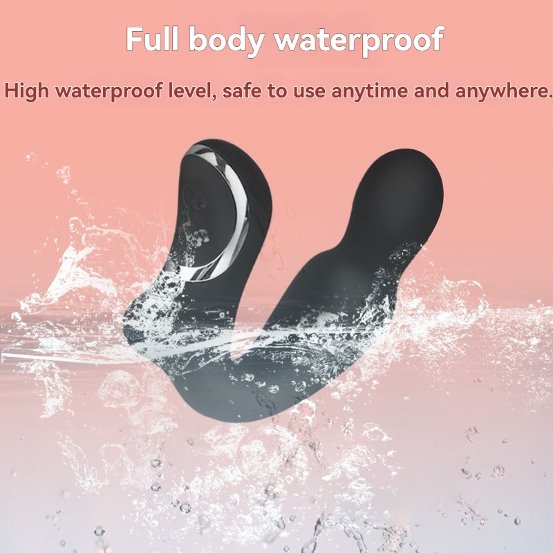 Male prostate massager in water, showcasing its full body waterproof design for versatile use.