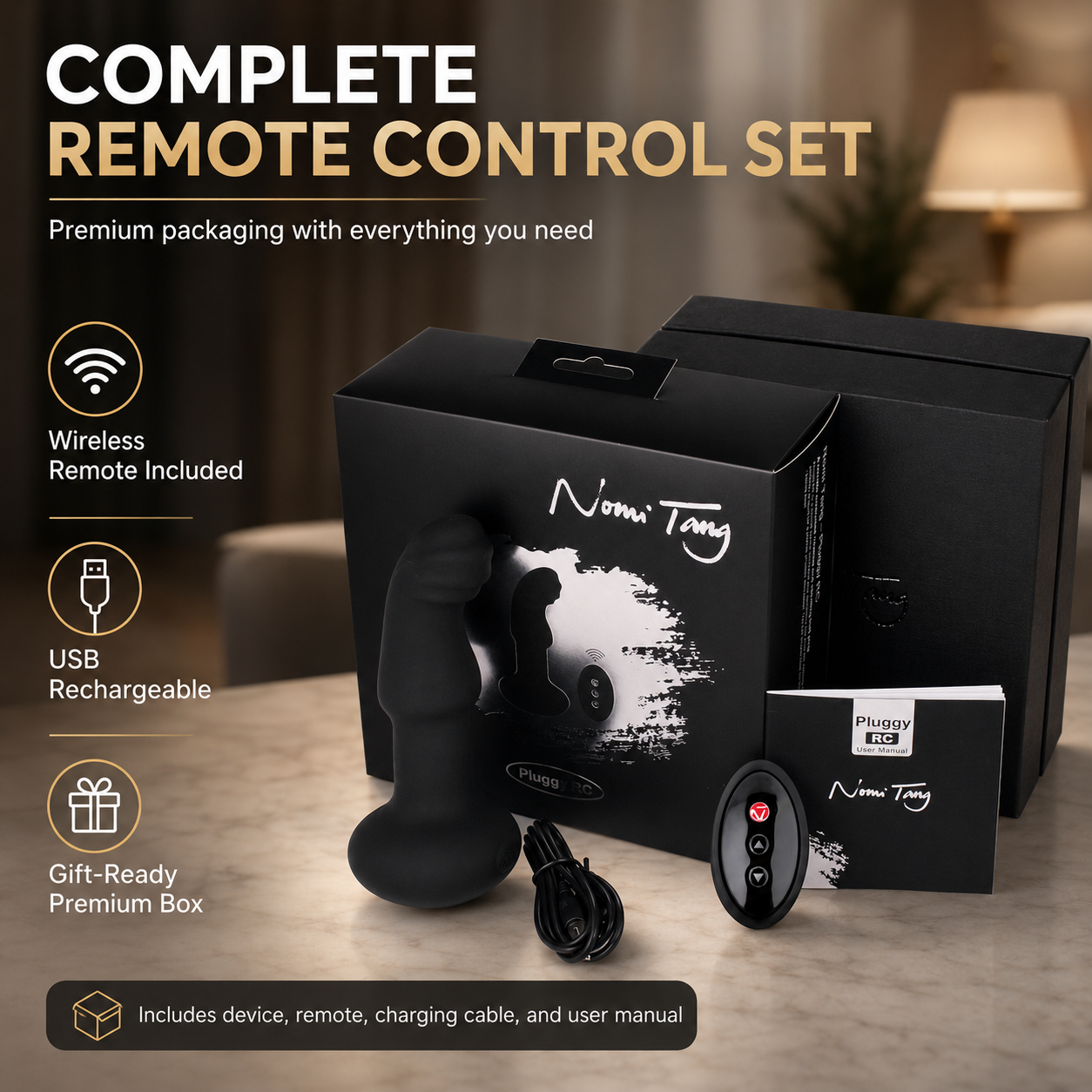 360° Rotating Prostate Massager with Rolling Beads, Remote Control