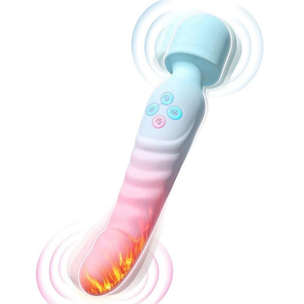 Blue Pink Gradient Heating Dildo Wand – 7 Vibration Modes