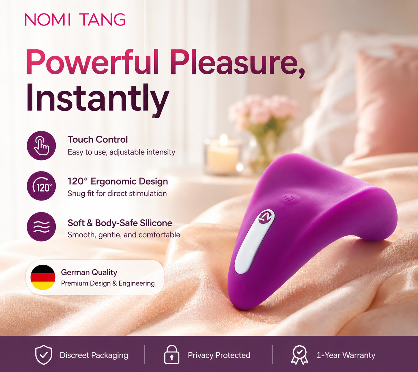 Wearable Clitoral Vibrator, 8 Modes, Waterproof – Better Than Chocolate 2