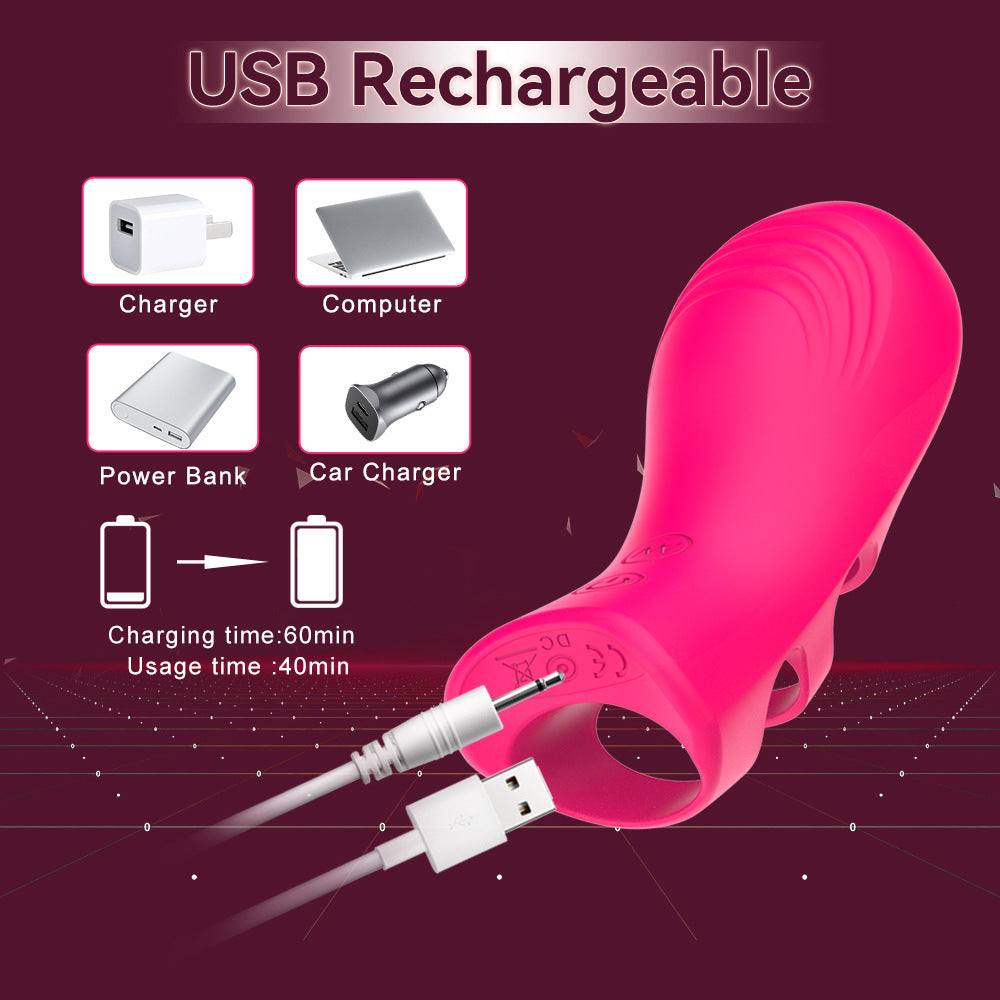 10 Vibration Modes Heated Finger dildo USB rechargeable 