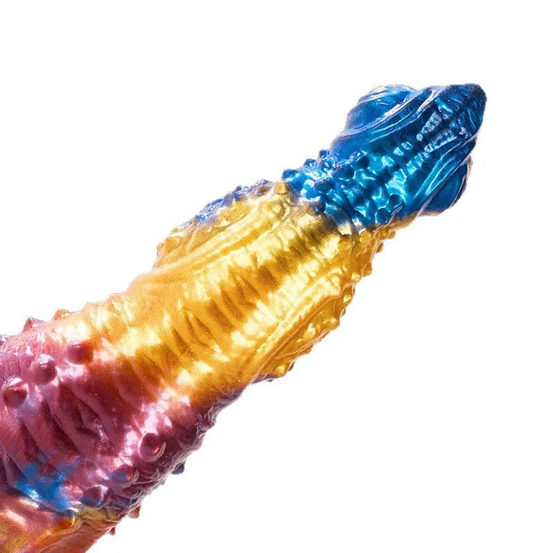 Rainbow Gold Fire Bird Telescopic Vibrating Dildo unisex