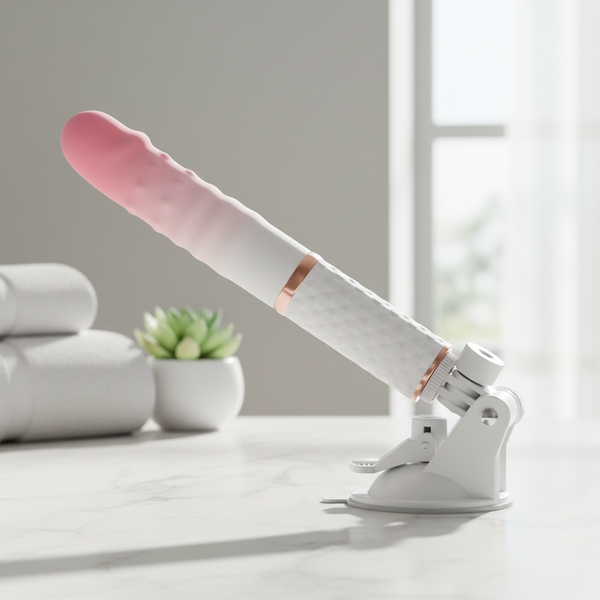 Pink White Grad Mini Thruster 10-Speed Auto App Smart Dildo for Women