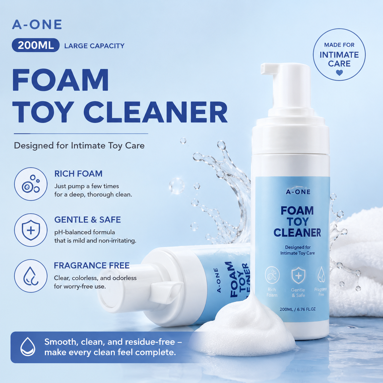 Foam Toy Cleaner 200ml  Odorless &PH-Balanced