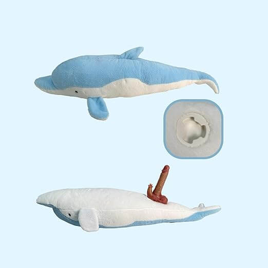 Dolphin Plush Thrusting Dildo Vibrator - Stealthy & Fun  Blissentry