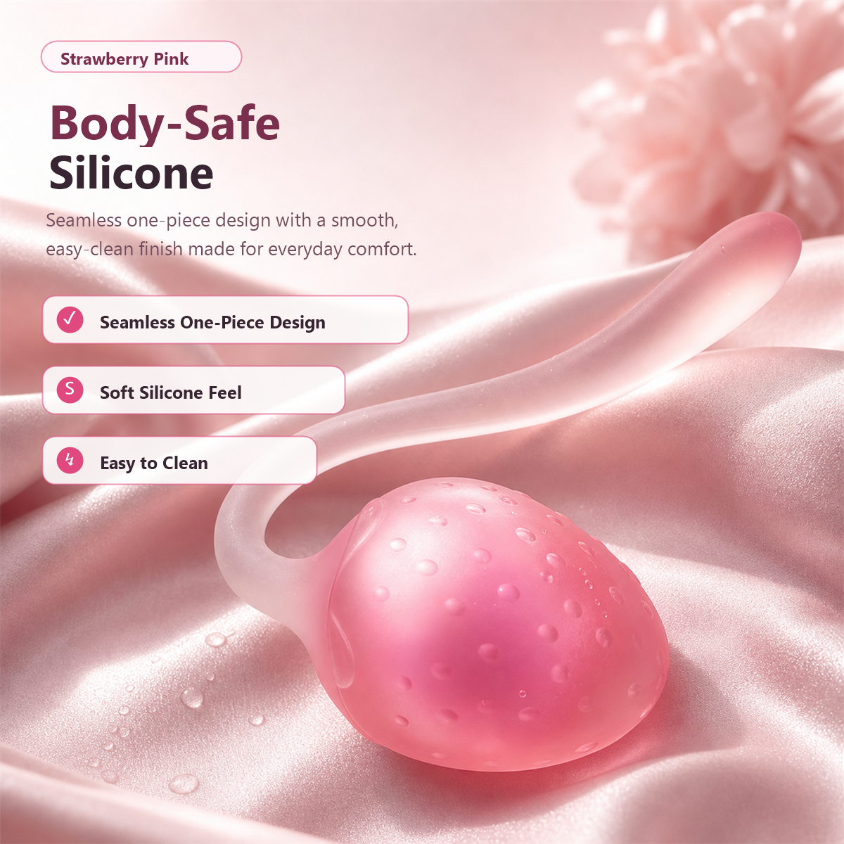 Strawberry Kegel Balls – Medical Silicone Pelvic Floor Trainer for Women