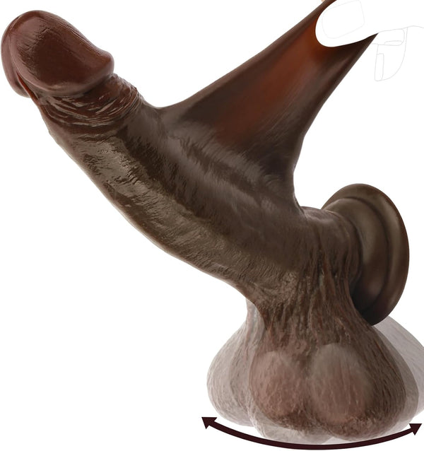 9.05" Realistic Silicone Dildo with Suction Cup, Soft Girthy Design for G-Spot & Anal Use AM-007