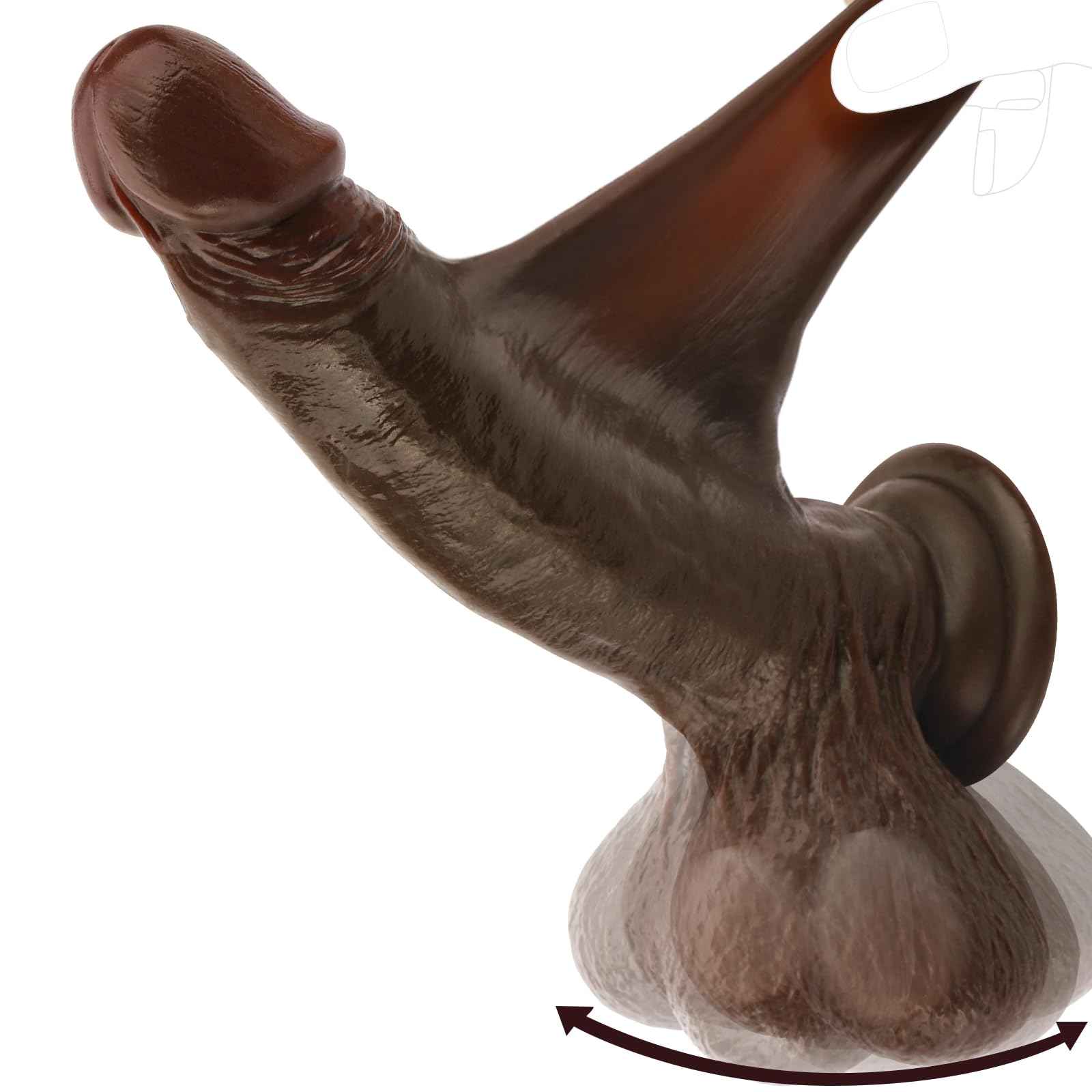 9.05" Realistic Silicone Dildo with Suction Cup, Soft Girthy Design for G-Spot & Anal Use AM-007