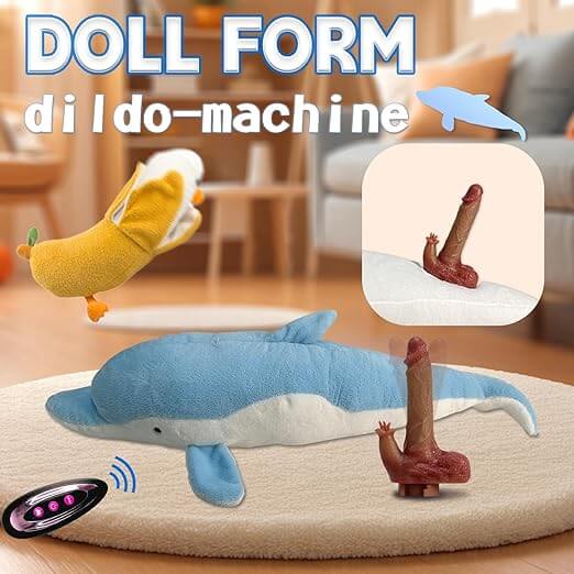 Dolphin Plush Thrusting Dildo Vibrator