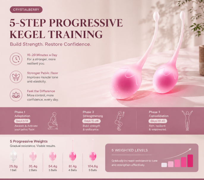 Strawberry Kegel Balls – Medical Silicone Pelvic Floor Trainer for Women