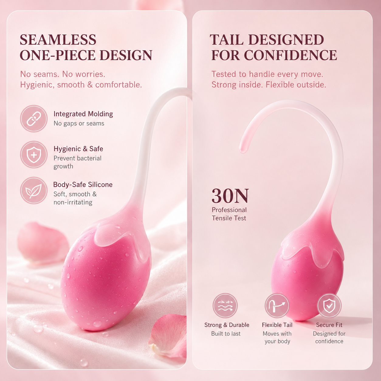 Strawberry Kegel Balls – Medical Silicone Pelvic Floor Trainer for Women