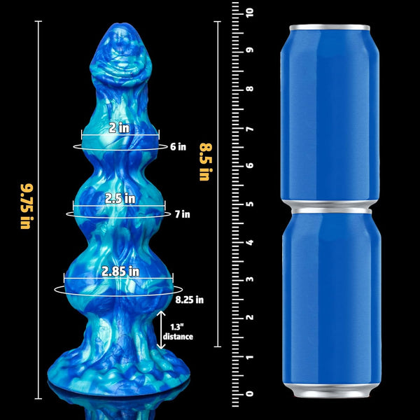 Thick Silicone Fantasy Knot Dildo with 3 Knots for Hands-Free G-Spot