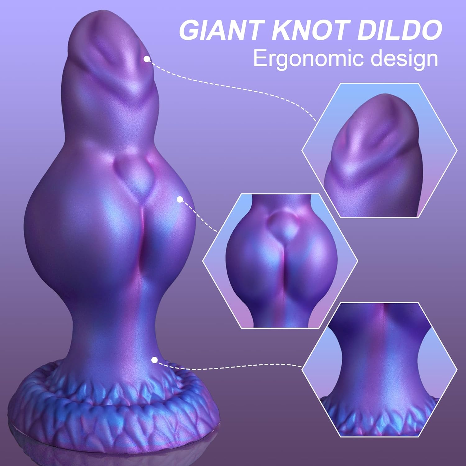 Thick Silicone Fantasy Knot Dildo showcasing ergonomic design for enhanced anal and G-spot stimulation.
