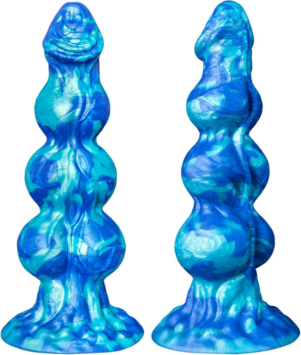 Thick Silicone Fantasy Knot Dildo with 3 Knots for Hands-Free G-Spot