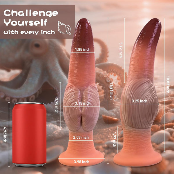 11.8" XL Silicone Fantasy Knot Dildo with 3.25" Diameter, Strong Suction Cup for G-Spot & P-Spot Use AM-008