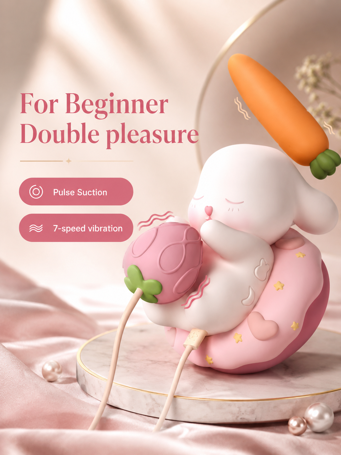 Kawaii Bunny Vibrator – Pulse Suction & Deep Vibration