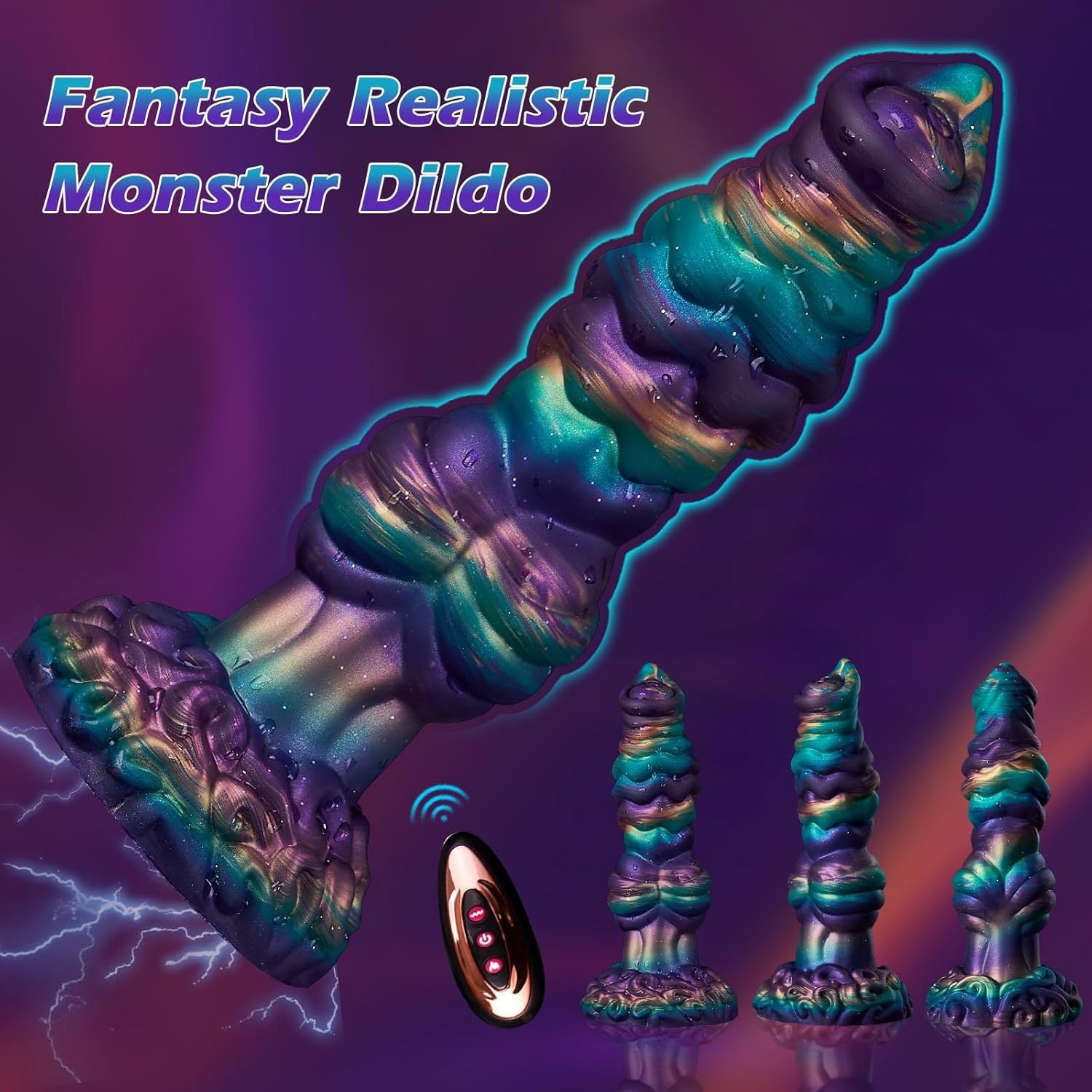 Realistic Big Dragon Monster with iridescent purple teal design and thrusting vibration feature.