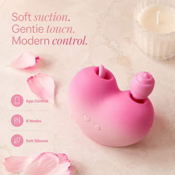 APP Heart Suction Vibrator with Tongue Licking
