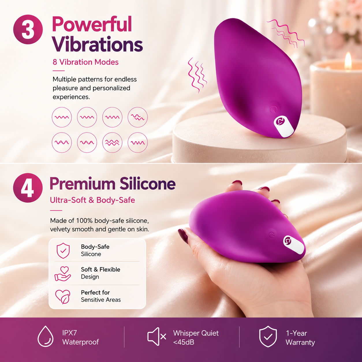 Wearable Clitoral Vibrator, 8 Modes, Waterproof – Better Than Chocolate 2