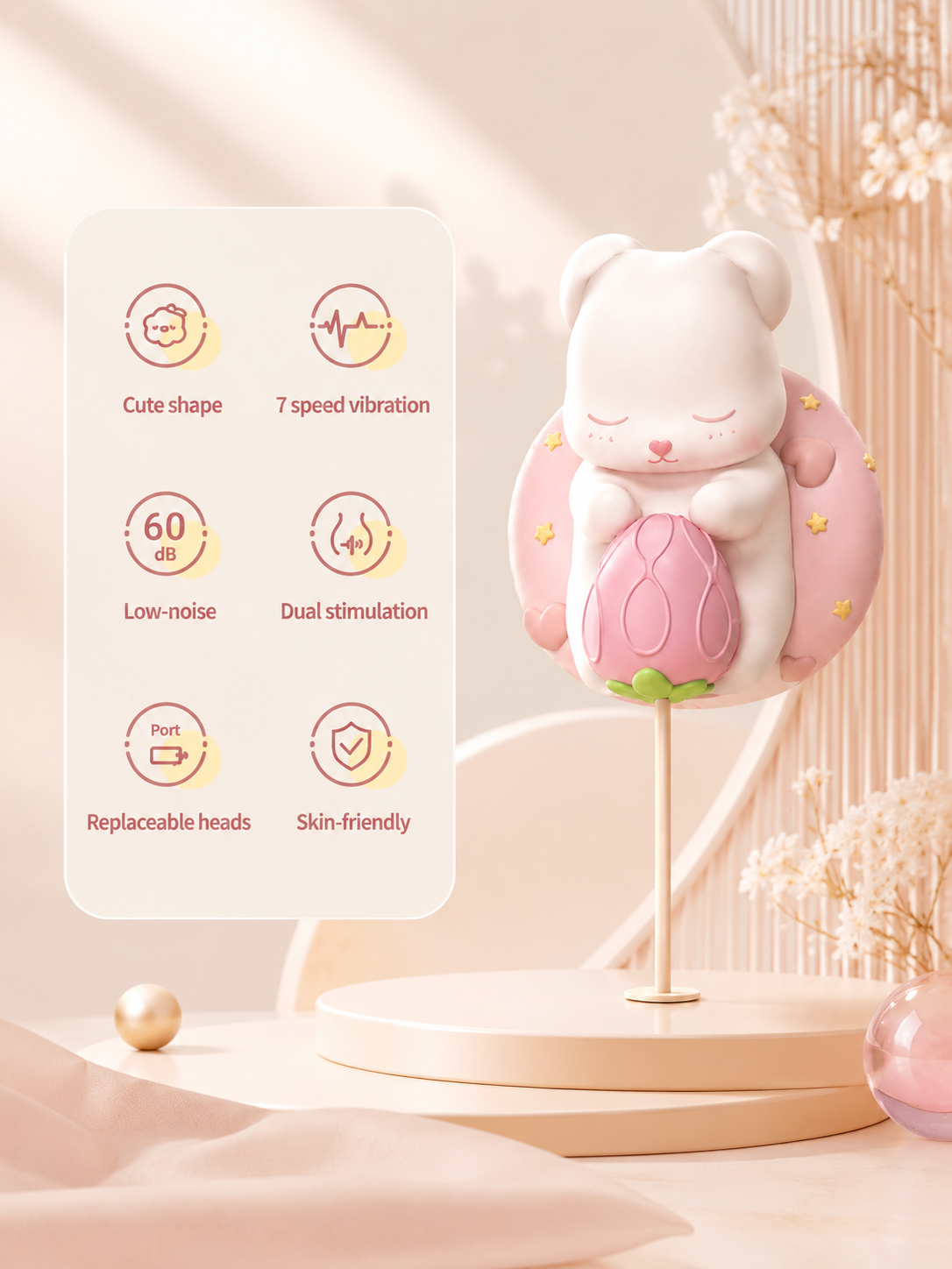 Kawaii Bunny Vibrator – Pulse Suction & Deep Vibration