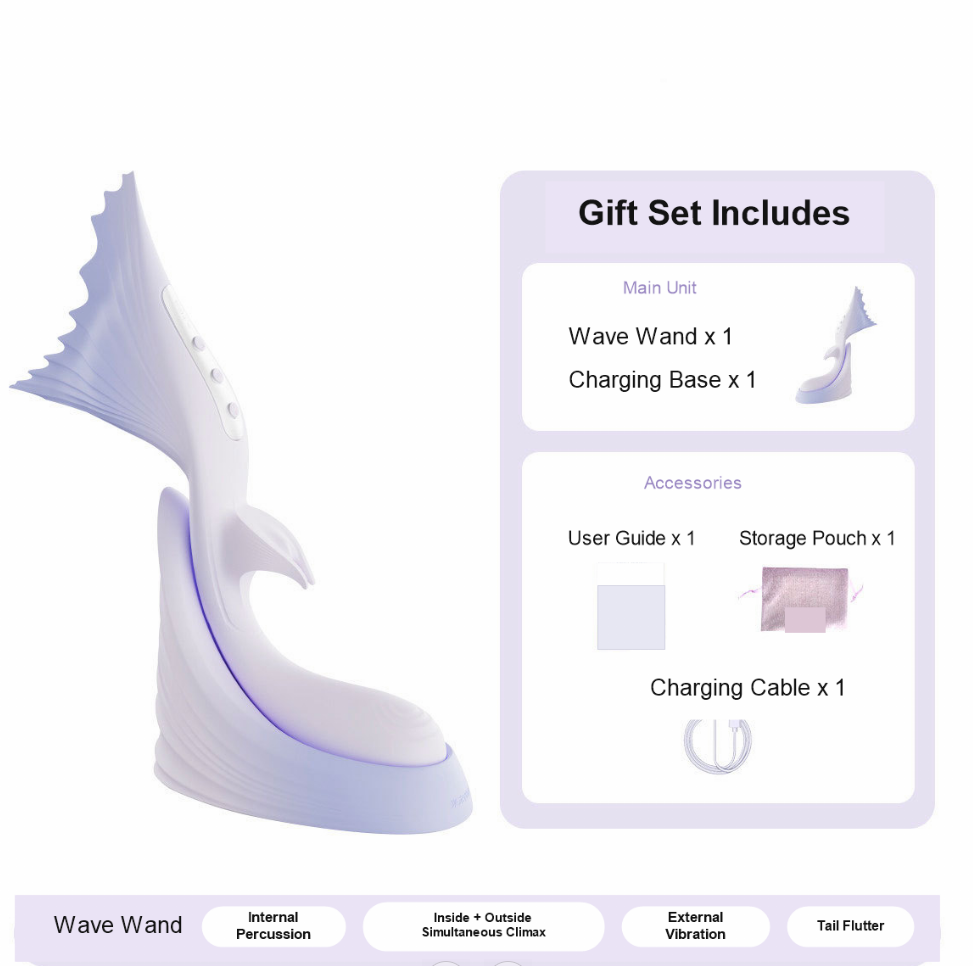 Mermaid Flapping Vibrator with Tail Percussion - Deep Pleasure Wand for Women