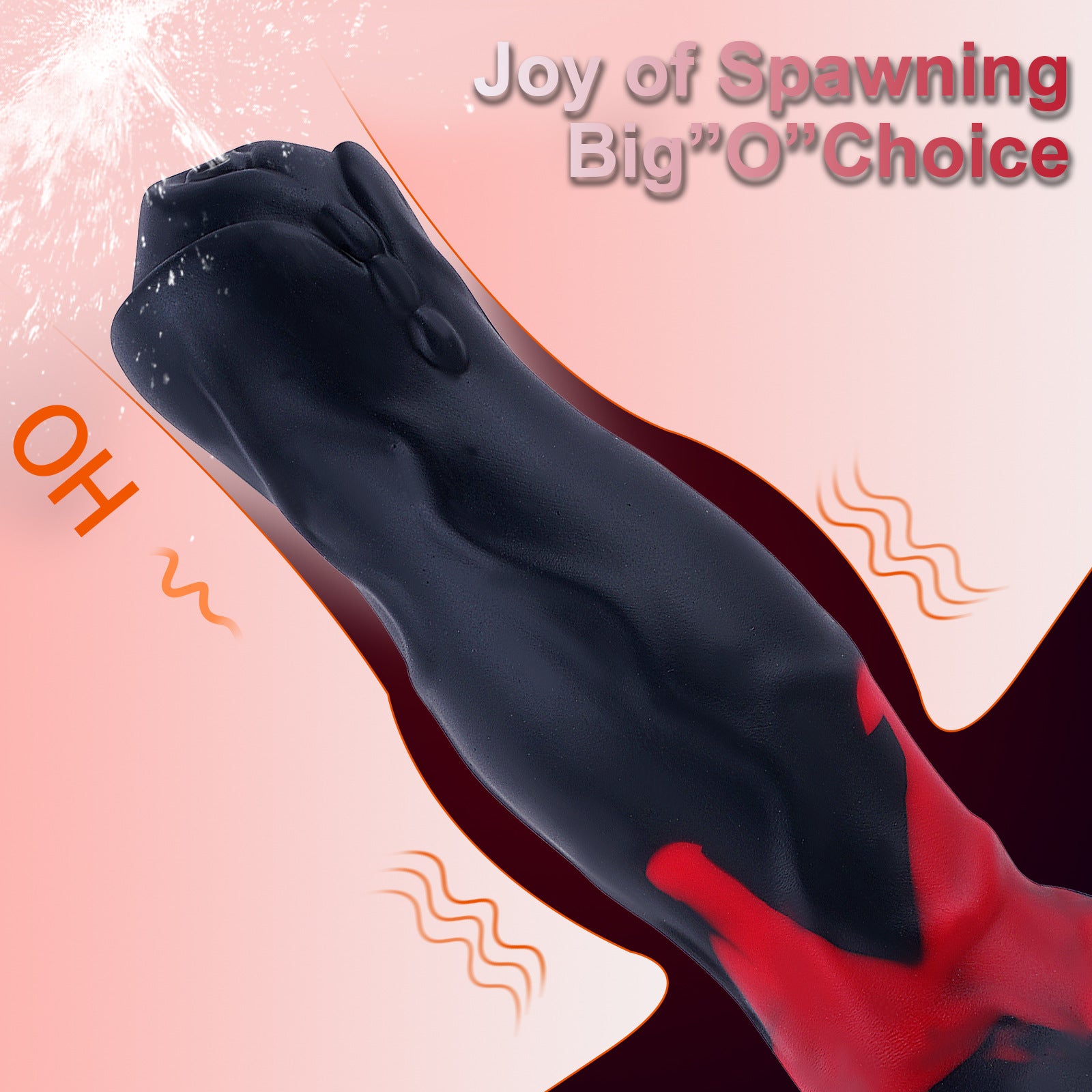 Silicone Ejaculating Fantasy Dildo with 2 Knots for  Anal Use