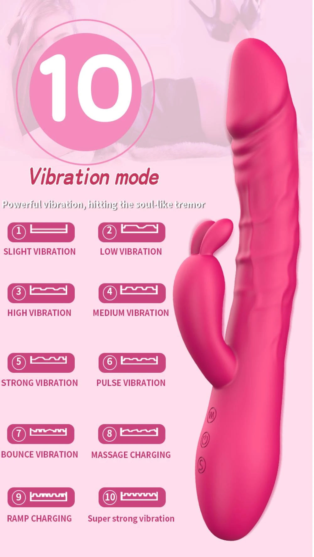 Realistic Warming Thrusting G-Spot Rabbit Vibrator
