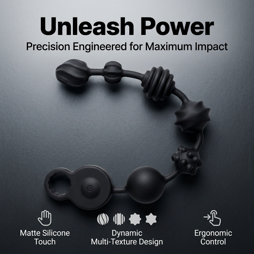 10-Mode Vibrating Anal Beads, Extra Long Silicone Pleasure Plug