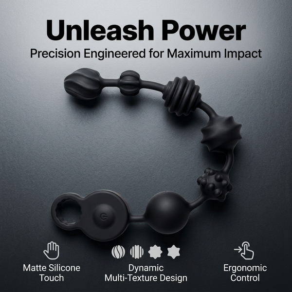 10-Mode Vibrating Anal Beads, Extra Long Silicone Pleasure Plug