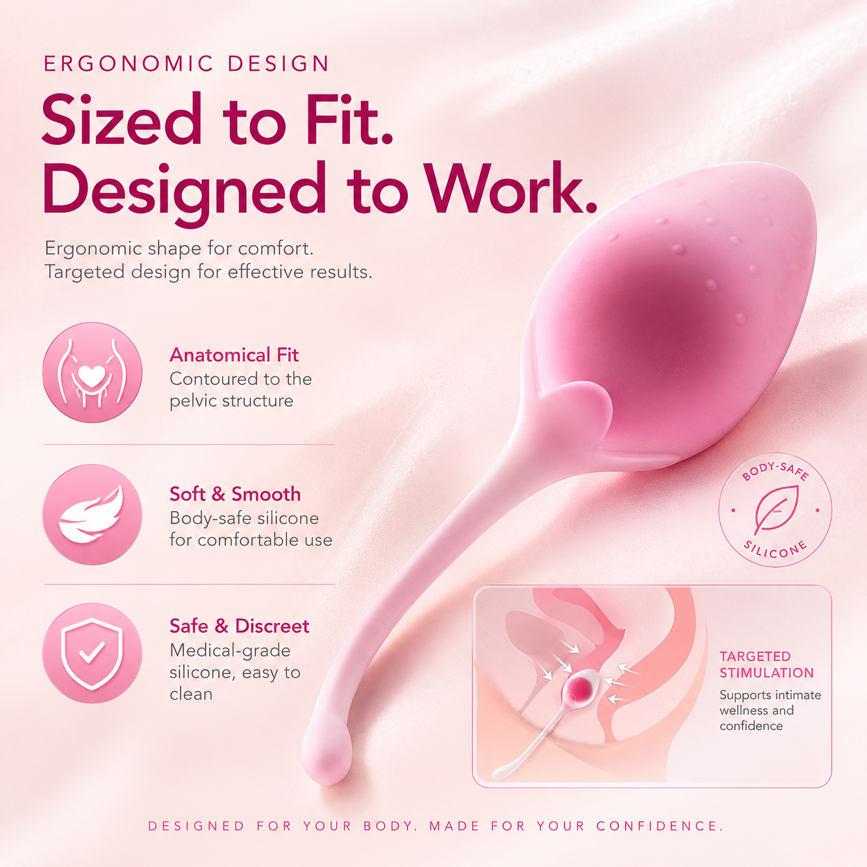 Strawberry Kegel Balls – Medical Silicone Pelvic Floor Trainer for Women