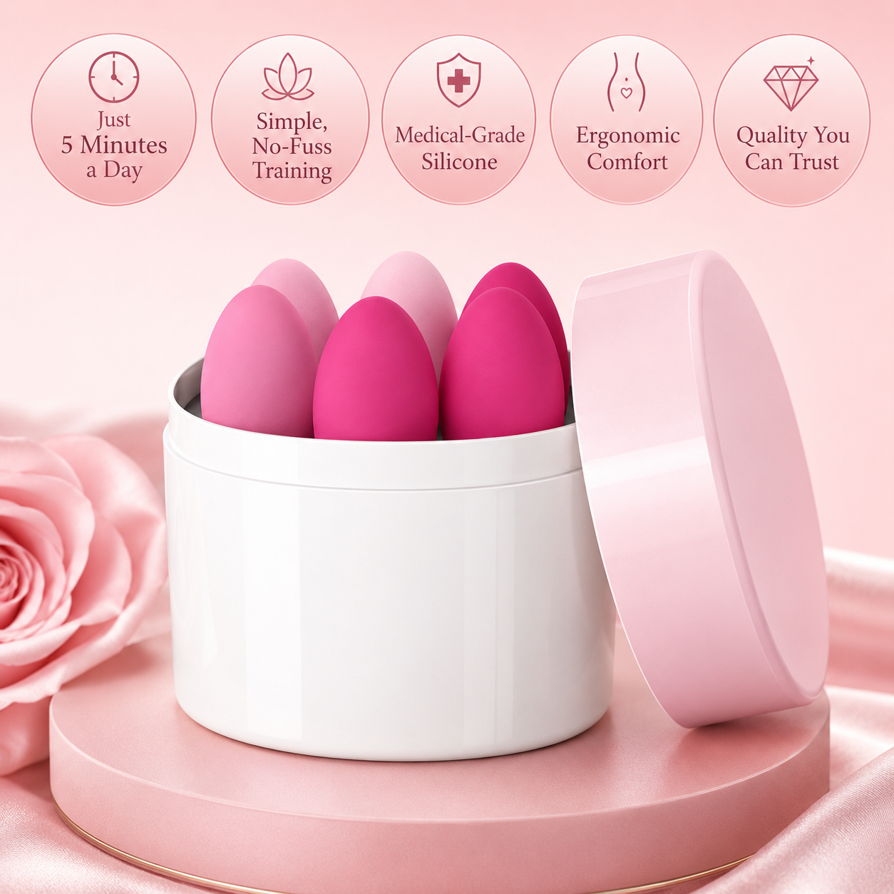 Progressive Kegel Training Ball — 6-Stage Pelvic Floor Strengthening Exerciser