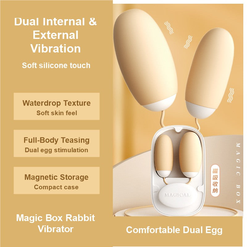 Beige Dual Vibration Magic Box Rabbit Vibrator Hero