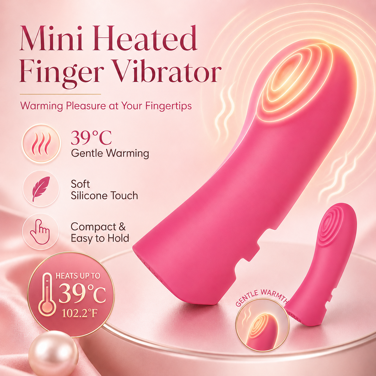 10 Vibration Modes Heated Finger dildo - for Women Couples