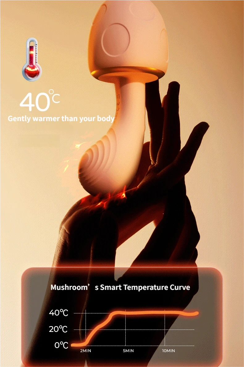 Mushroom Warm Suction Vibrator-G-Spot Massage