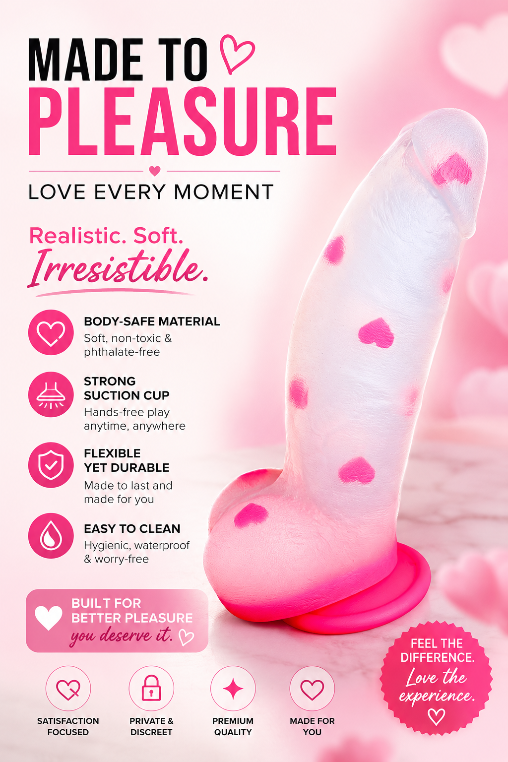 8" Thick Girthy Fantasy Dildo with Strong Suction Cup for Anal Use