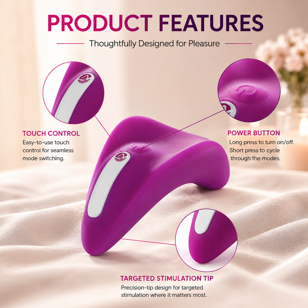 Wearable Clitoral Vibrator, 8 Modes, Waterproof – Better Than Chocolate 2