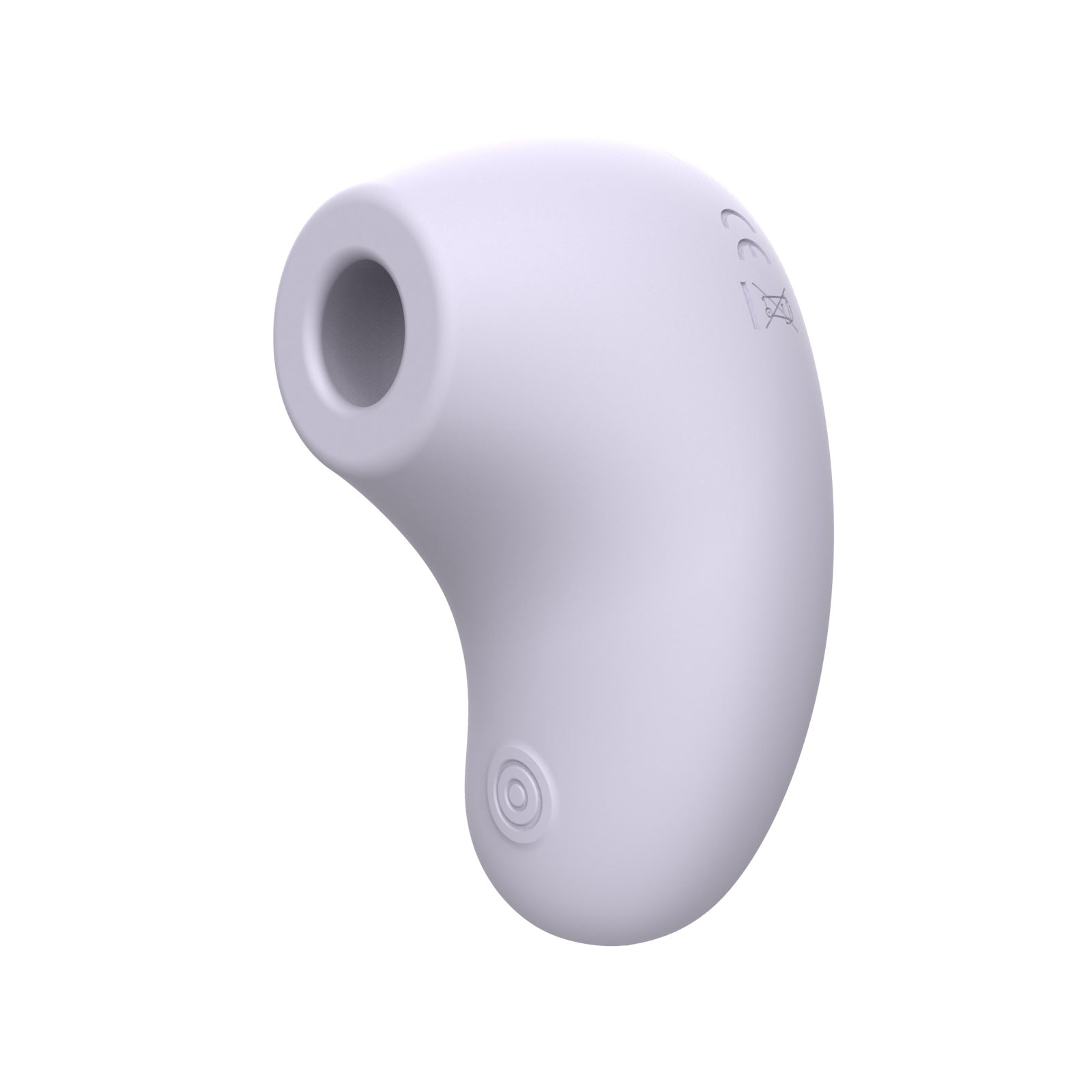 Lavender mini suction vibrator on white background