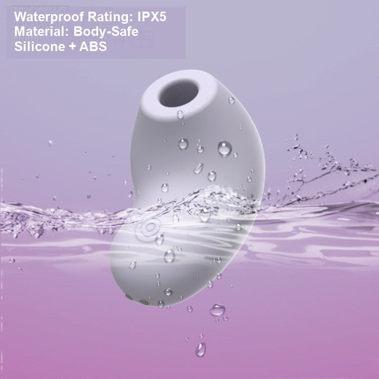 Purple silicone suction vibrator with IPX5 waterproof rating