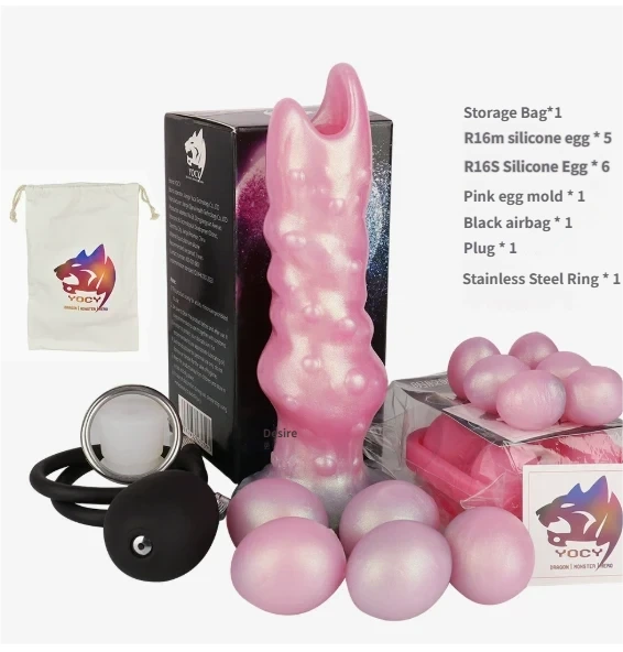 8 Inch 5 Eggs Ovipositor Knotted Dildo - Alien Fantasy