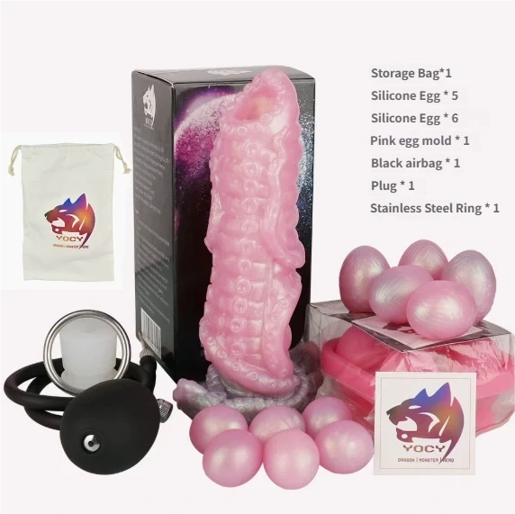 8 Inch 5 Eggs Ovipositor Knotted Dildo - Alien Fantasy