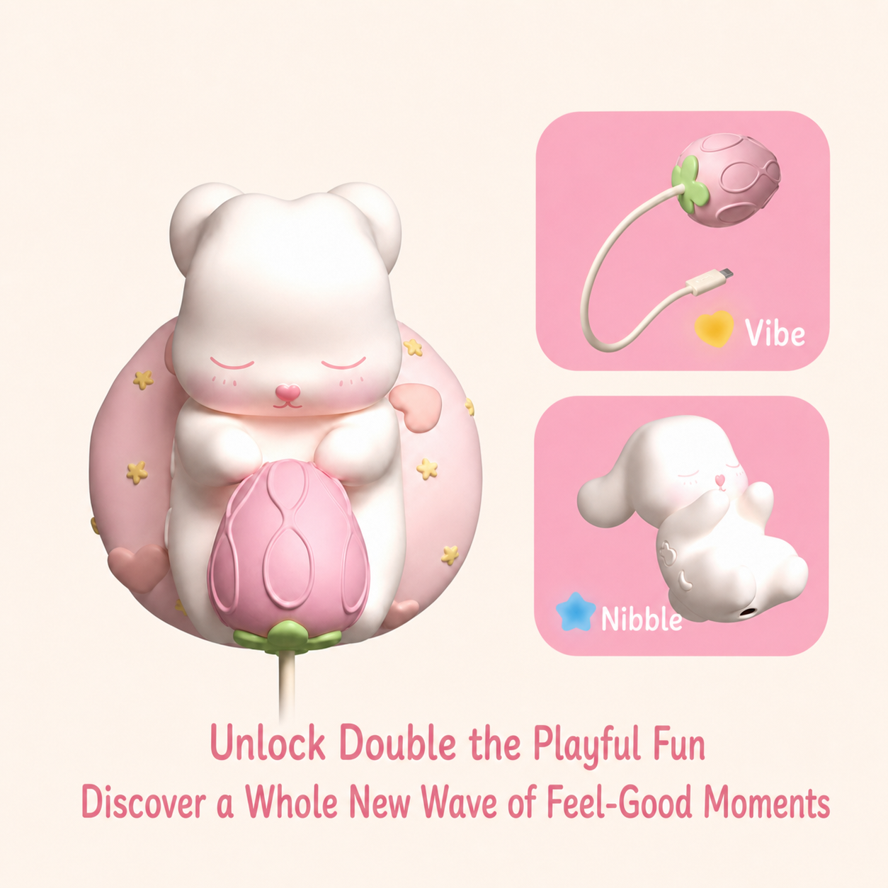 Kawaii Bunny Vibrator – Pulse Suction & Deep Vibration